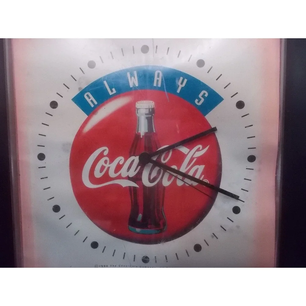 Vintage 1993 Coca-Cola Wall Clock Burwood Products Co USA Always Coke 2652 Black
